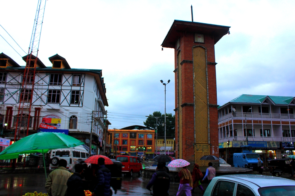 The famed clock tower of Srinagar.